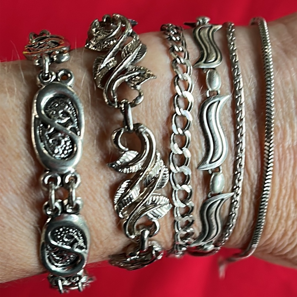Six Silver Bracelets. - image 2